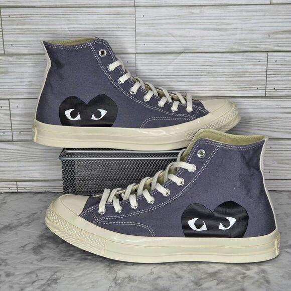 Converse Chuck Taylor All Star 70 Hi Comme des Garcons PLAY Grey Mens 10 171847C - Picture 3 of 11